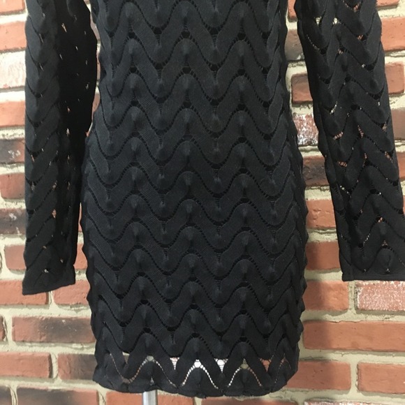 Free People Black Dress sz S Keyhole Open back long sleeve Dress - Picture 4 of 8